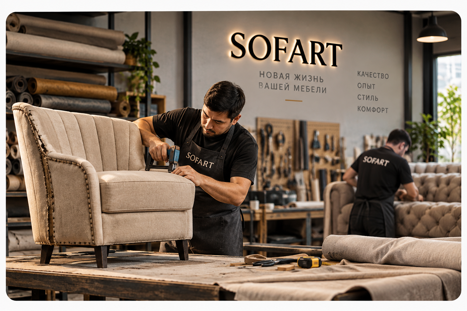 Перетяжка мебели, обивка диванов в Алматы — SOFART