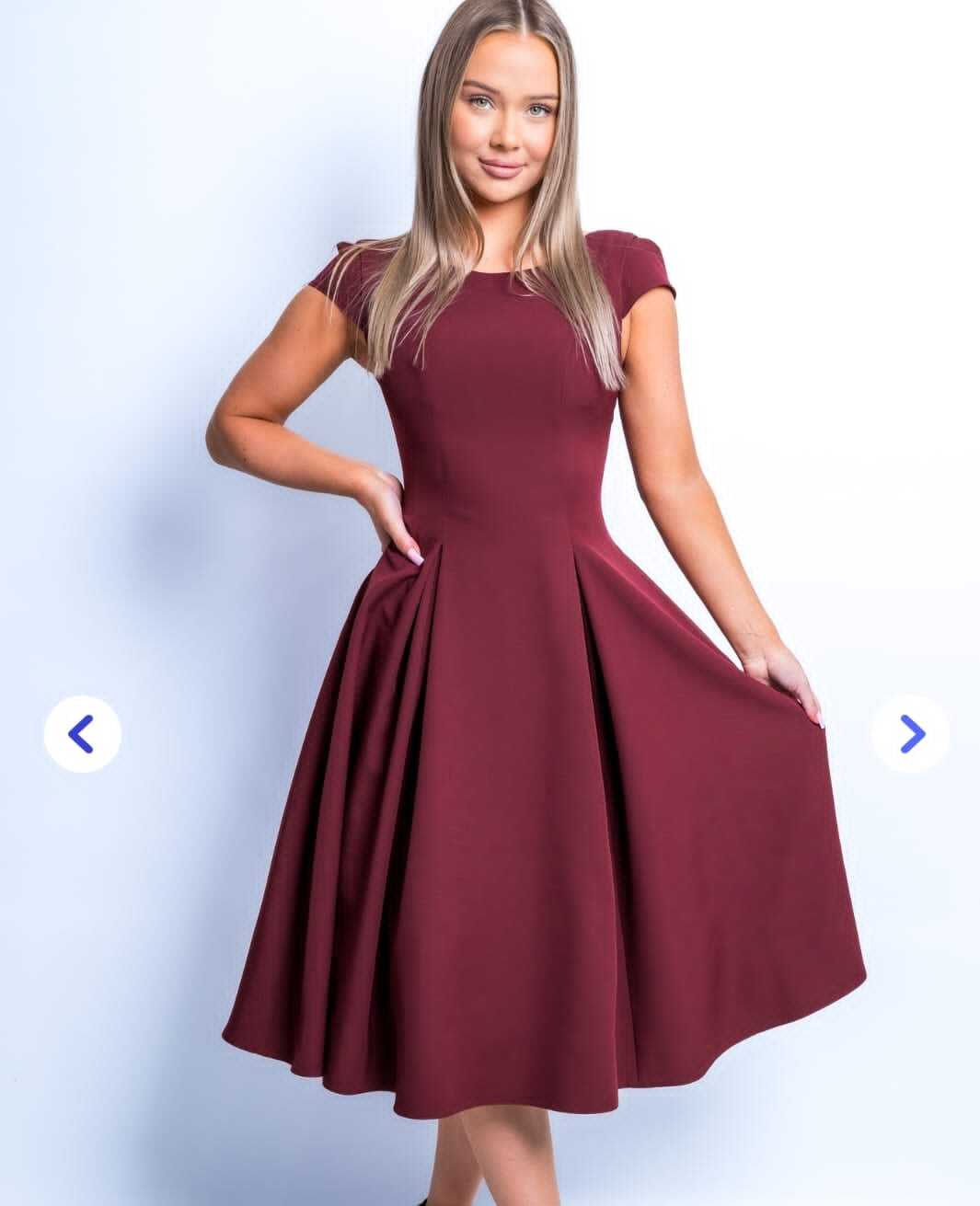 Платье ChristianDIOR, бордовый, полный рост