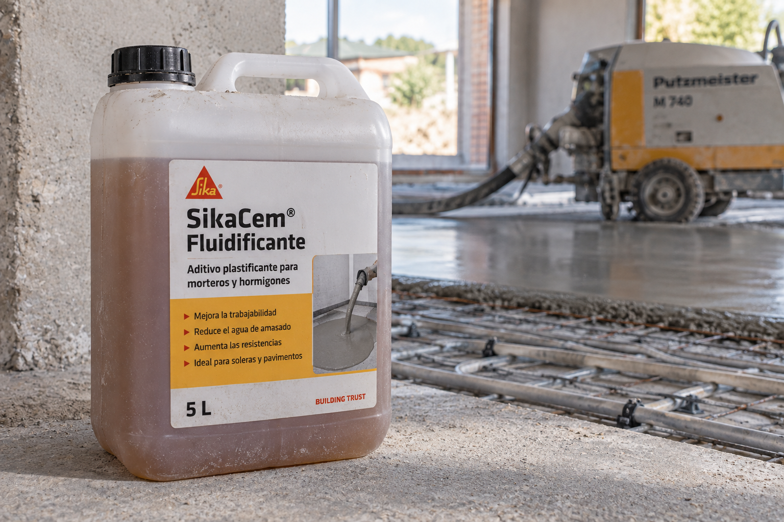 Envase de aditivo plastificante para hormigón
