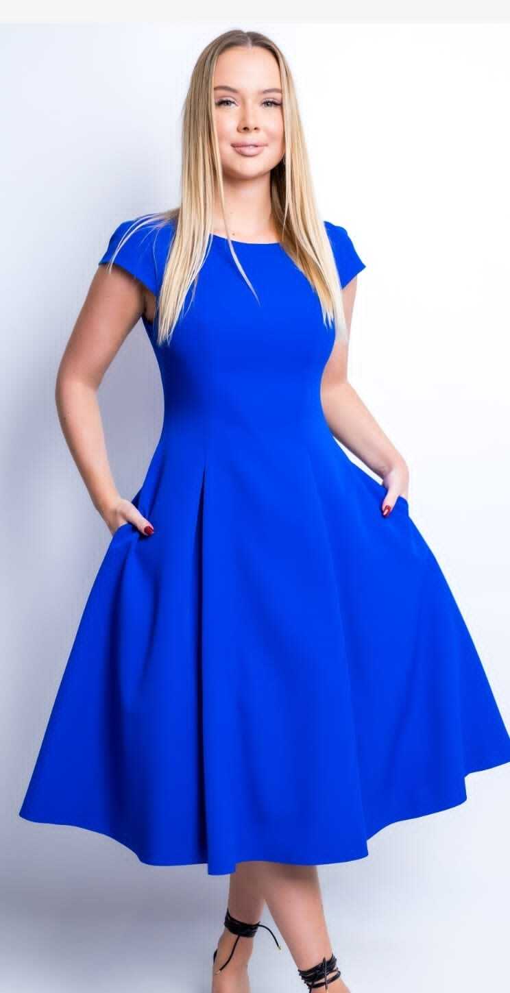 Платье ChristianDIOR, синий, полный рост