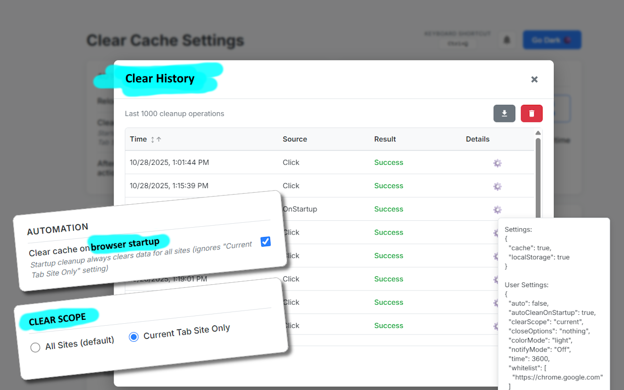 Clear Cache