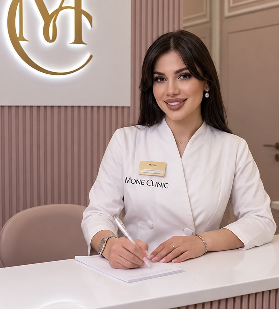 Специалист клиники MONE Clinic помогает оформить рассрочку