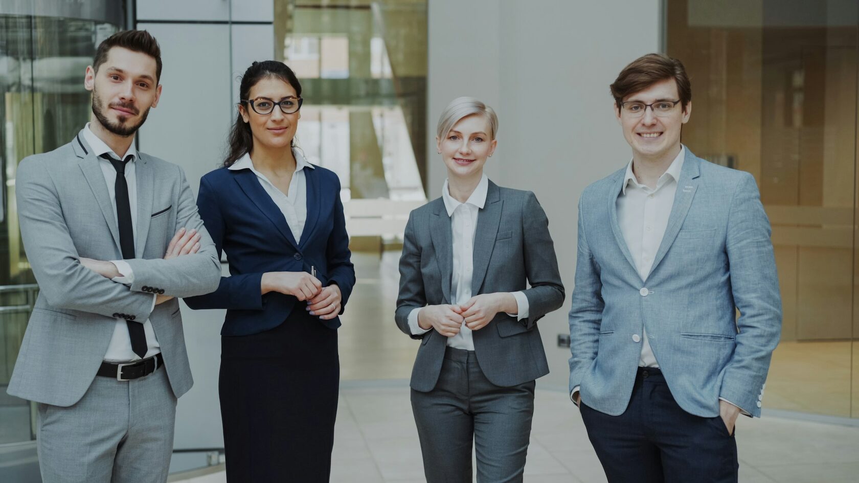 Professional team working together