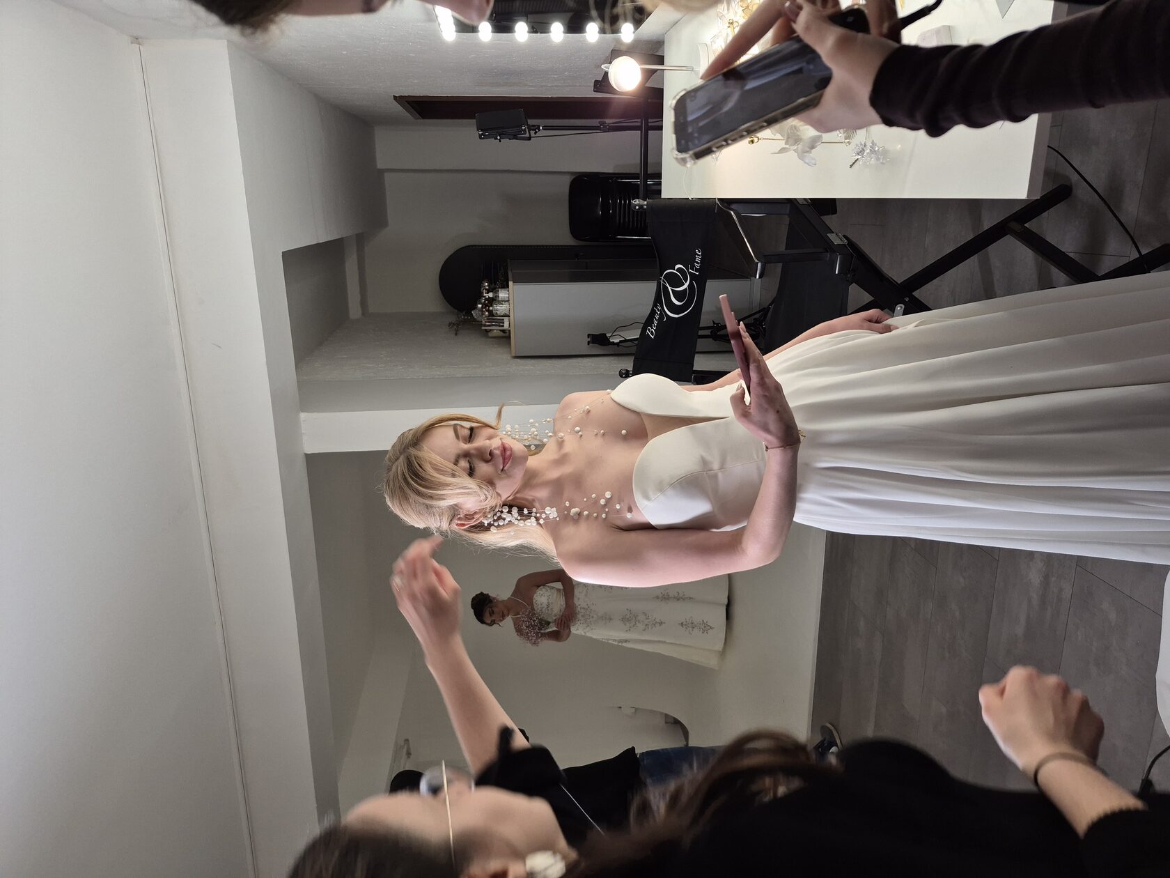 Backstage preparation during a Yoli jewelry shoot