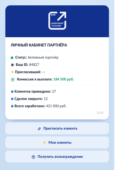 Личный кабинет партнёра