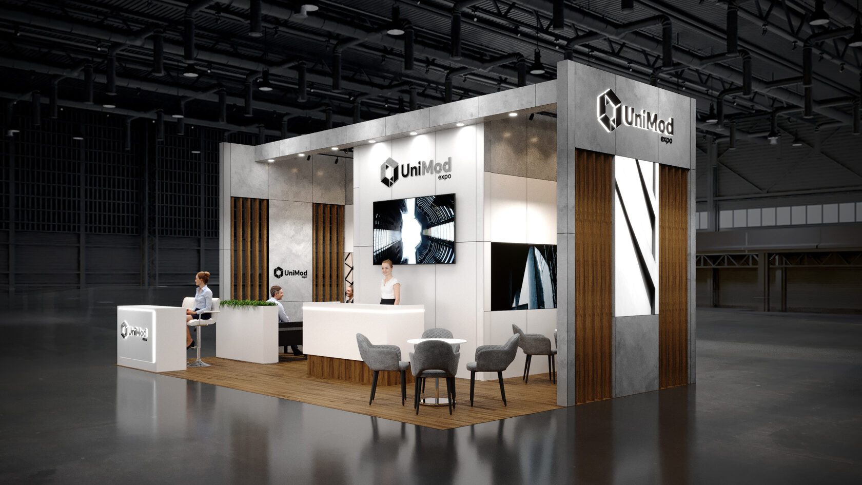 Стенд Custom (полуостров), 40 м² — ракурс