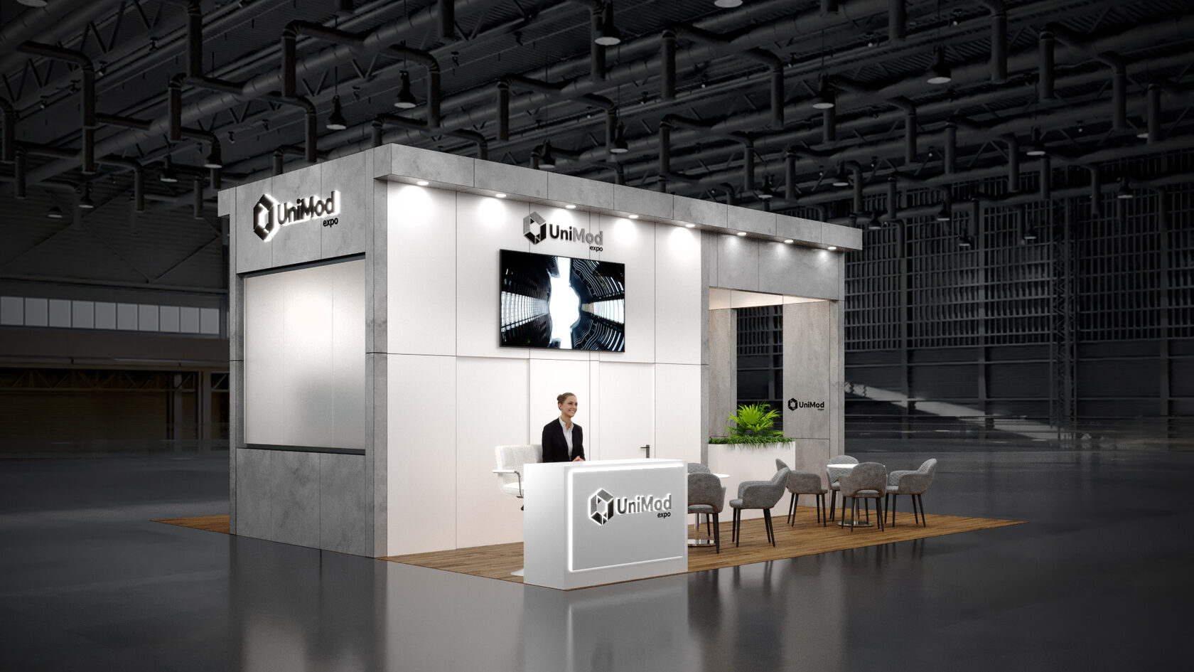 Стенд Custom (остров), 64 м² — ракурс
