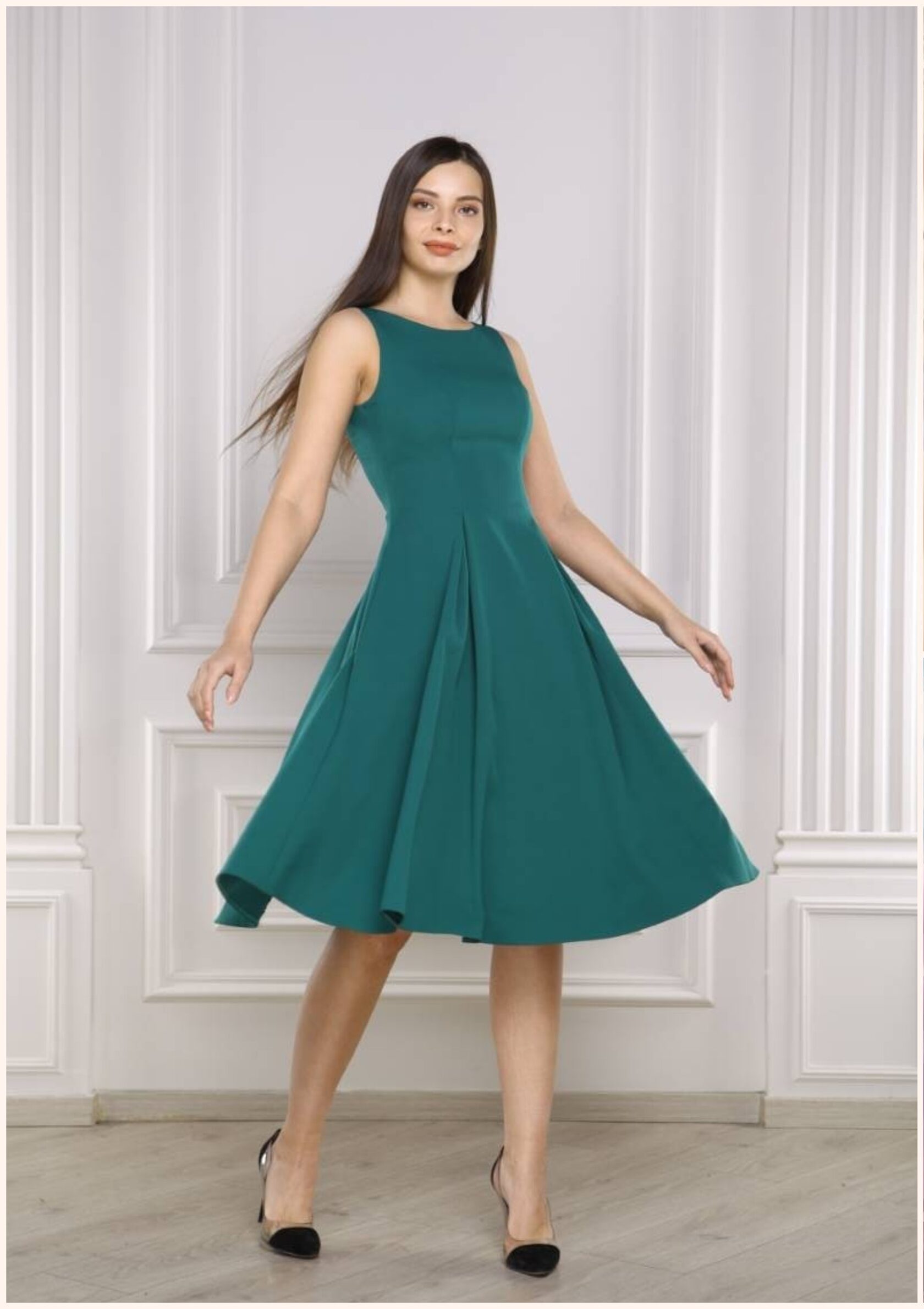 Платье ChristianDIOR, изумрудный, полный рост