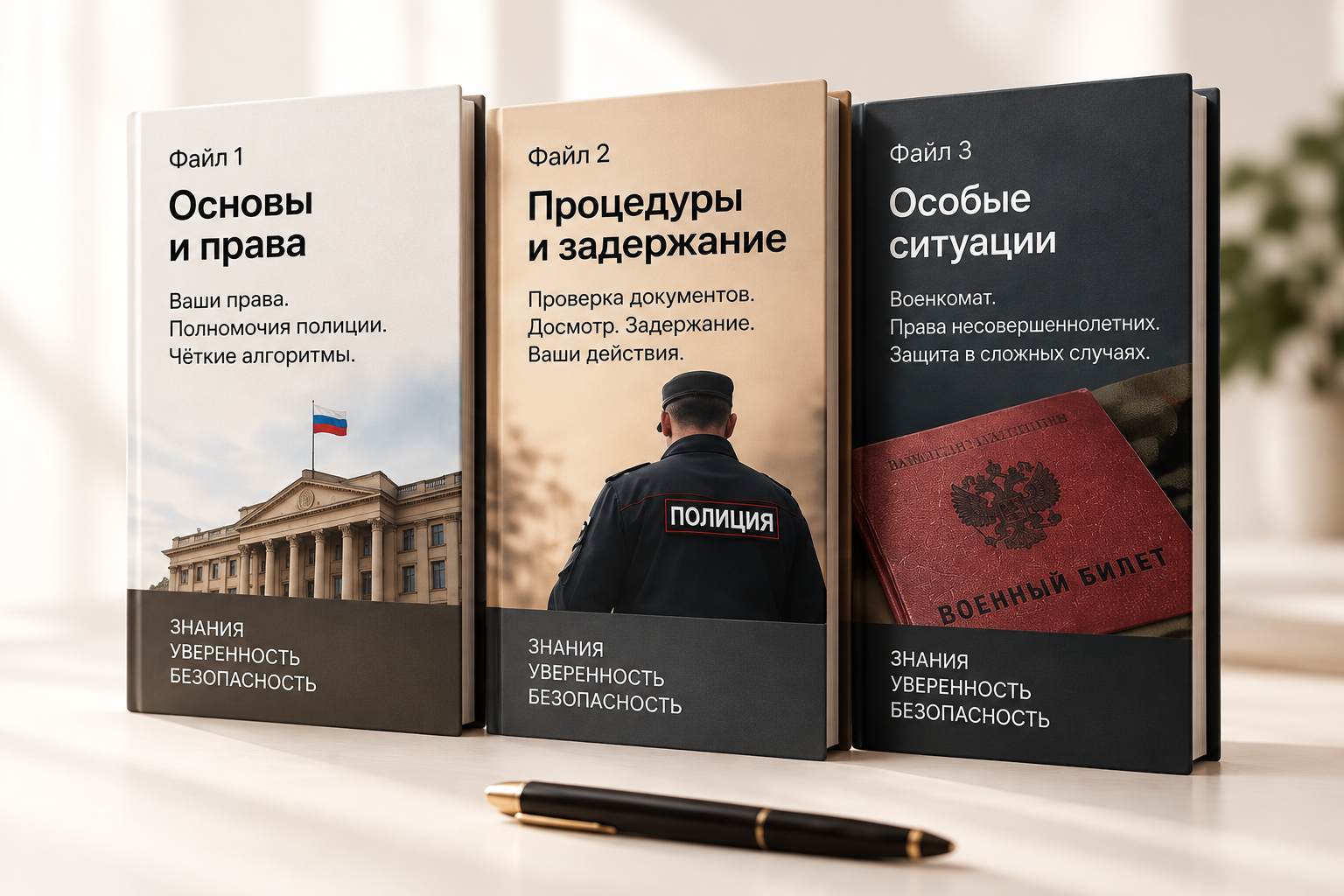 Три файла курса Pravoved — Основы и права, Процедуры и задержание, Особые ситуации