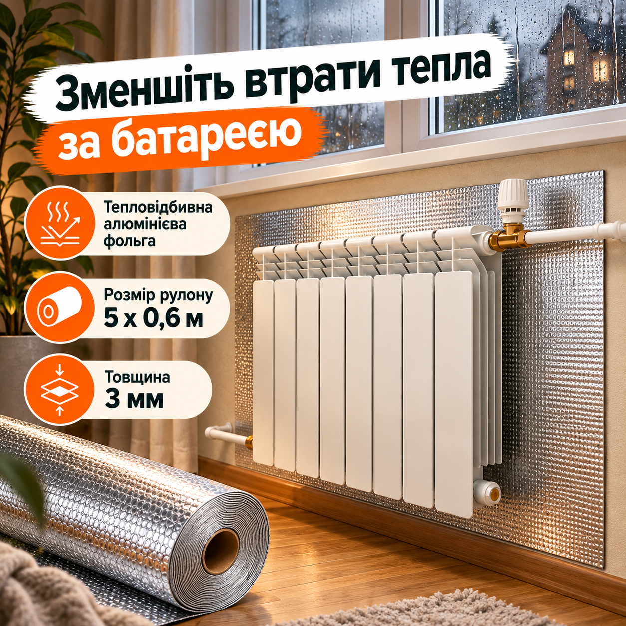 Тепловідбивний екран для радіатора