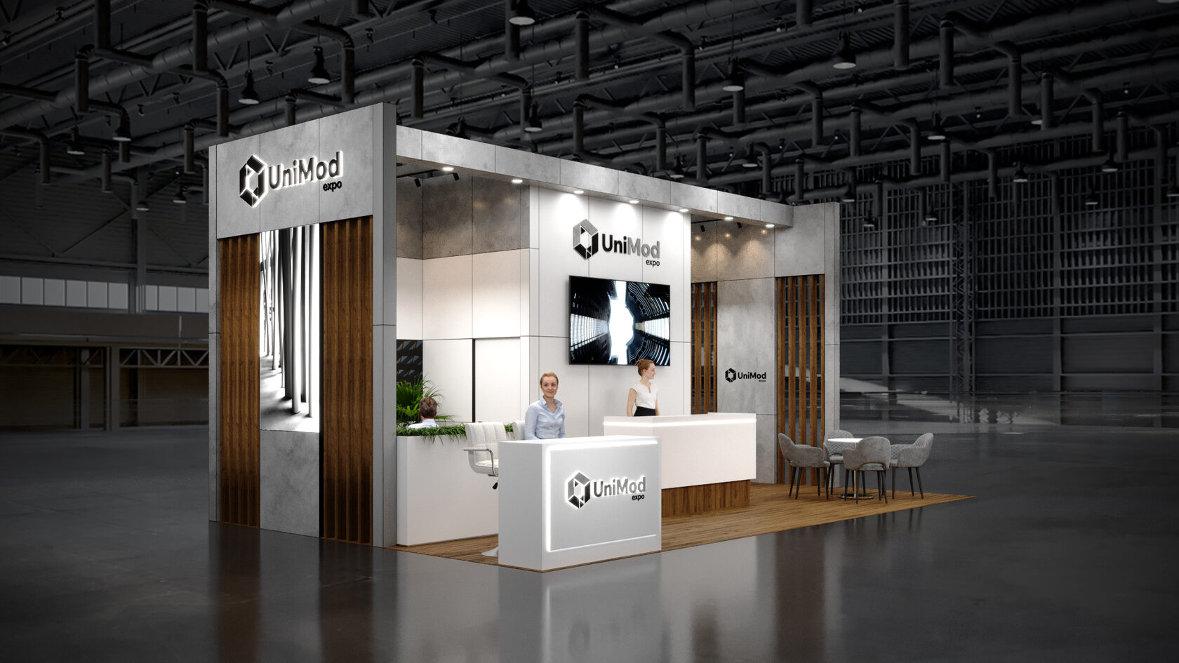 Стенд Custom (полуостров), 40 м² — ракурс