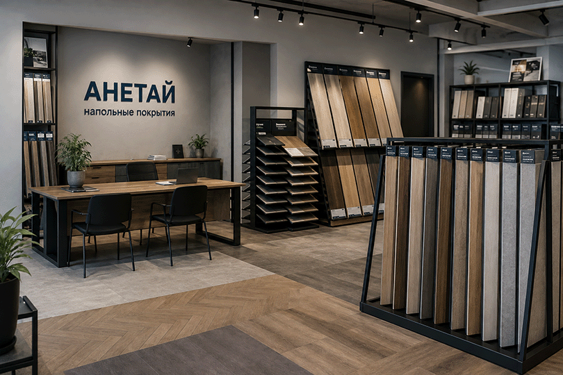 Образцы напольных покрытий компании Анетай