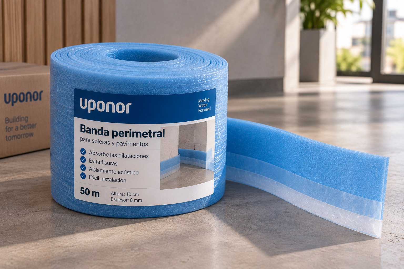 Rollo de banda perimetral de espuma para juntas de dilatación