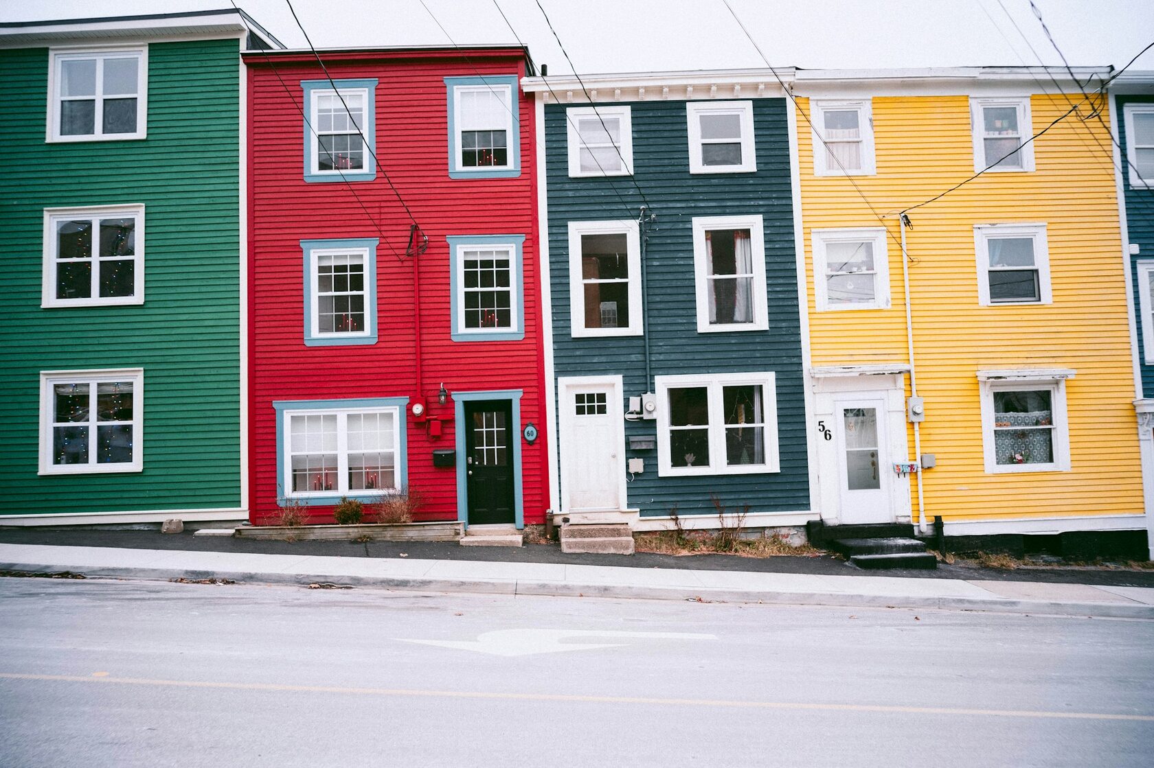 Colourful houses and harbour in St. John’s, Newfoundland